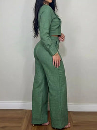 Long-Sleeve Crop Top and Wide-Leg Pants Set 101001803574531 80 Affordable Fashion Under $100 Jerry's Apparel 
