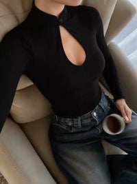 Long-Sleeve Keyhole Cutout Slim-Fit T-Shirt 101001348225056 31 Affordable Fashion Under $100 Jerry's Apparel 