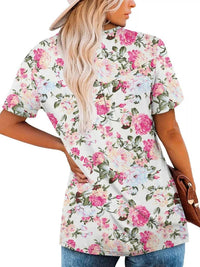 Plus Size Floral Print Short Sleeve T-Shirt 100100354664882 26 Affordable Fashion Under $100 Jerry's Apparel 