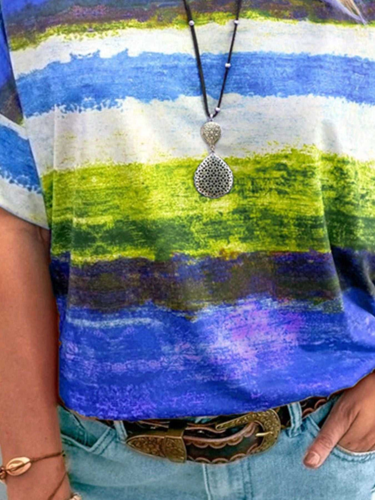 Contrast Round Neck Casual T-Shirt 100100706660927 23 Affordable Fashion Under $100 Jerry's Apparel 