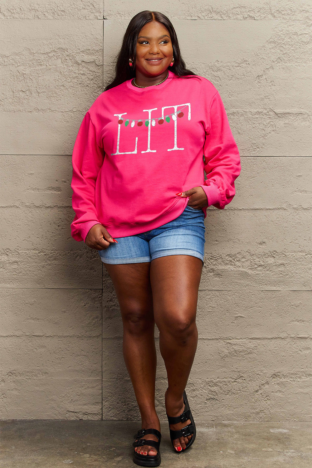 Full Size LIT Long Sleeve Sweatshirt