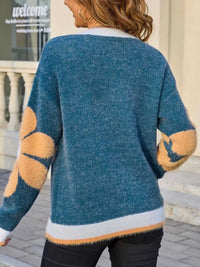 Flower Round Neck Sweater 100100121019310 51 Affordable Fashion Under $100 Jerry's Apparel 