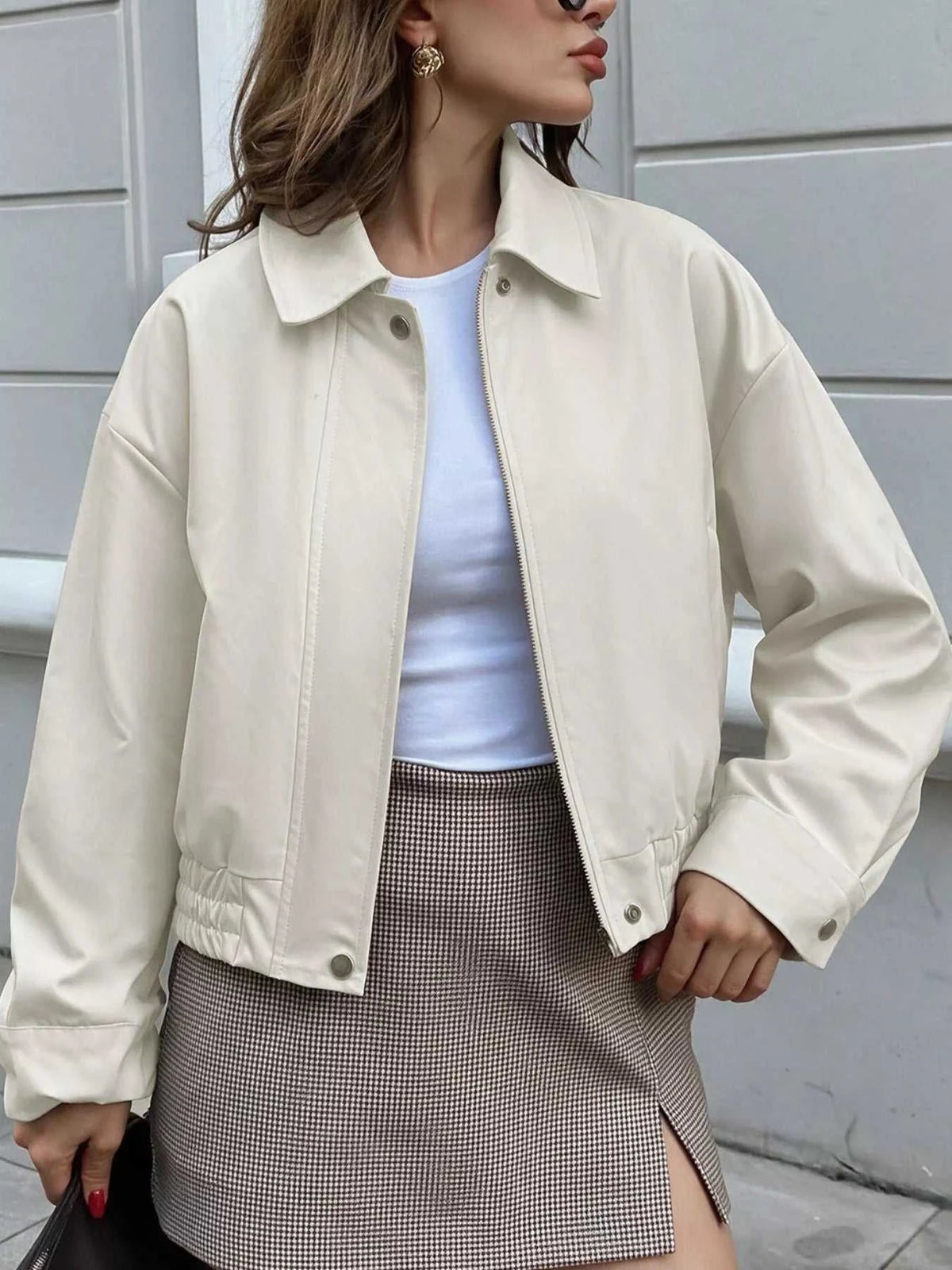Cropped Faux Leather Jacket 100100024762005 53 Seasonal Fashion Collections Jerry's Apparel 