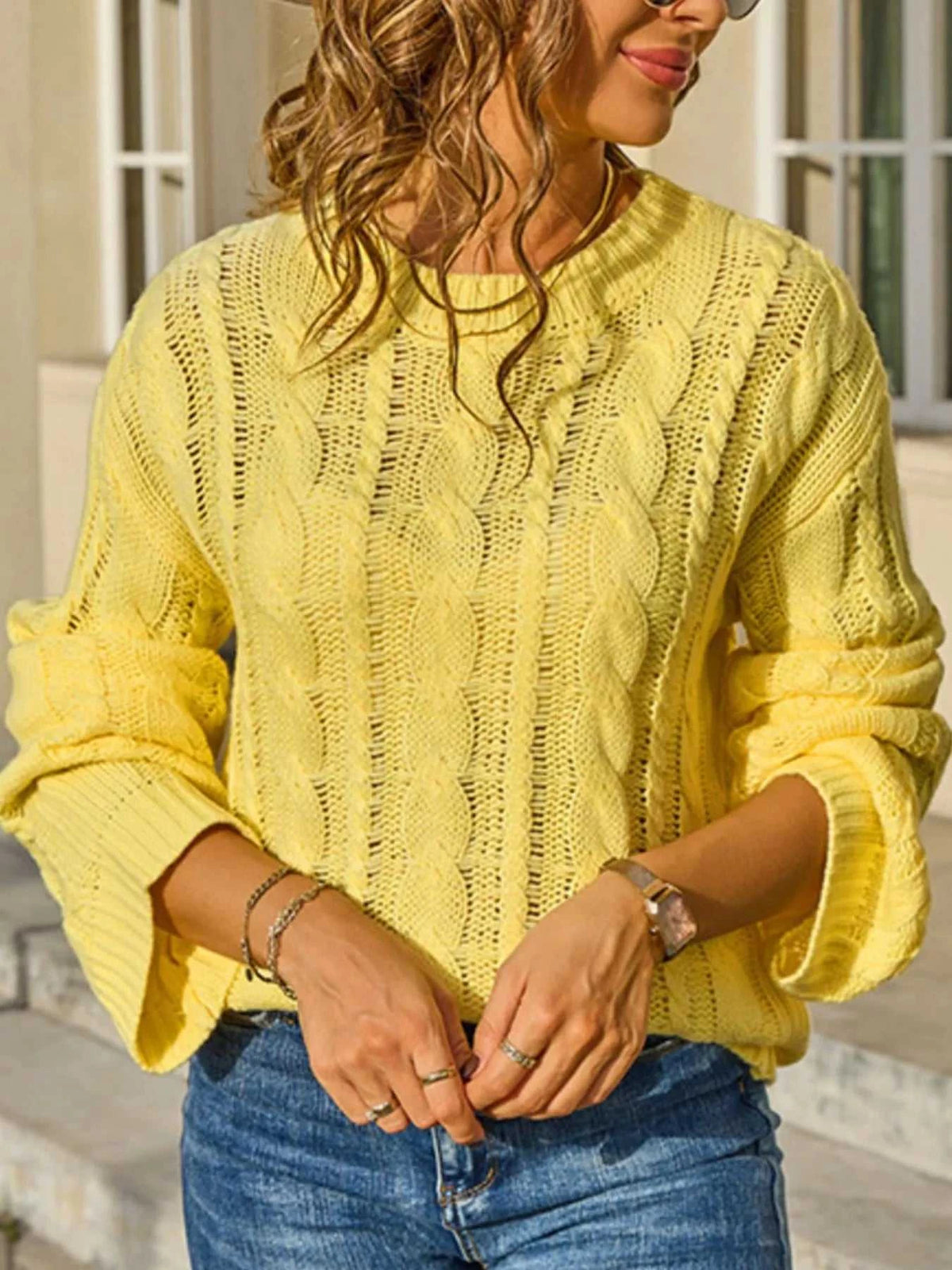 Cable Knit Long Sleeve Sweater 100100664831062 46 Affordable Fashion Under $100 Jerry's Apparel 