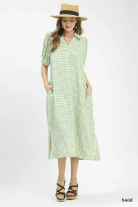Umgee Gingham Midi Dress with Side Pockets 100100989521688 60 Affordable Fashion Under $100 Jerry's Apparel 