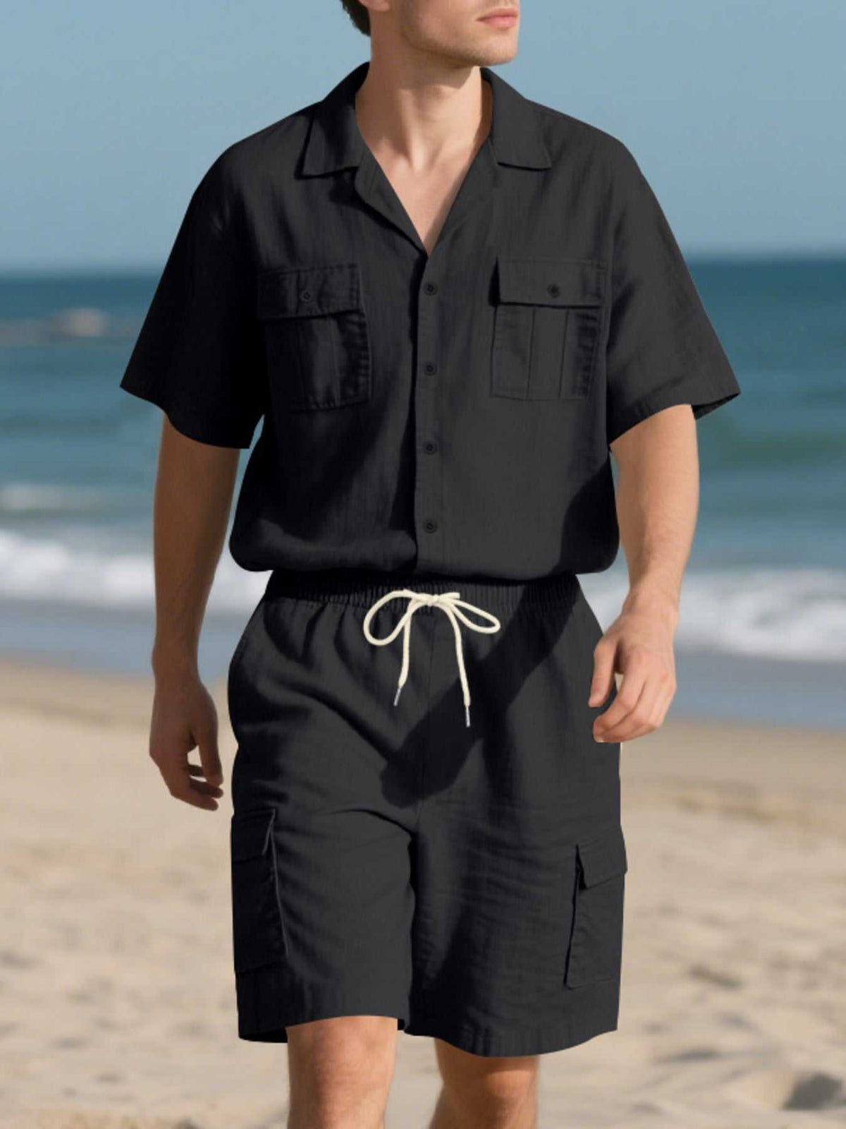 Men's Full Size Button Up Shirt and Shorts Set Plus Size 100400974487606 48 Affordable Fashion Under $100 Jerry's Apparel 