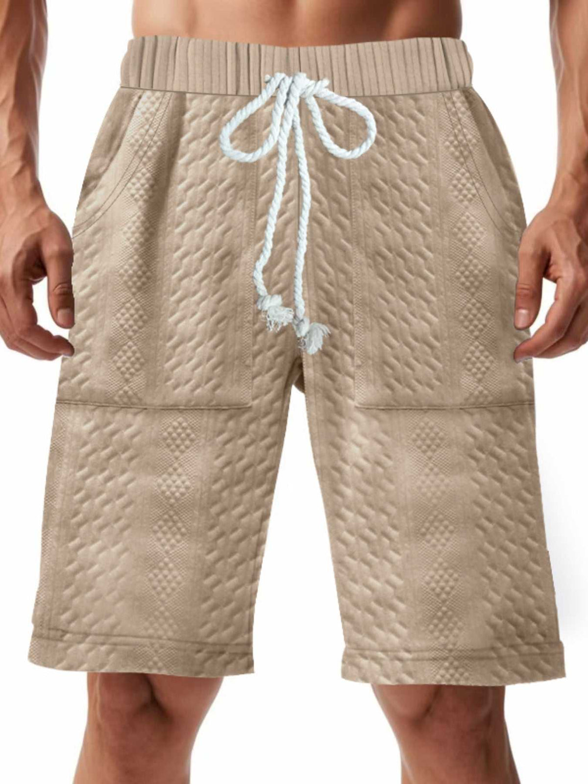 Men's Full Size Texture Drawstring Shorts Plus Size 100400880734003 36 Affordable Fashion Under $100 Jerry's Apparel 