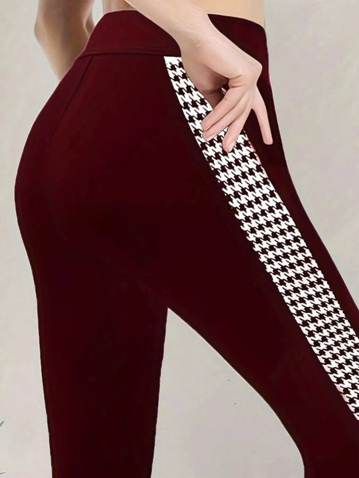 High-Waisted Side Houndstooth Active Leggings 101006615237722 25 Affordable Fashion Under $100 Jerry's Apparel 