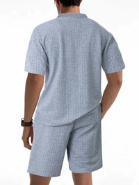 Men's Full Size Textured Round Neck Top and Shorts Set Plus SIze 100400215692578 39 Affordable Fashion Under $100 Jerry's Apparel 