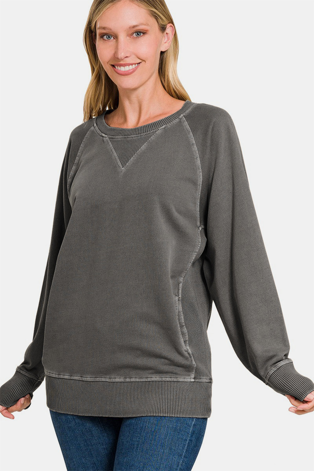 Round Neck Long Sleeve Sweatshirt