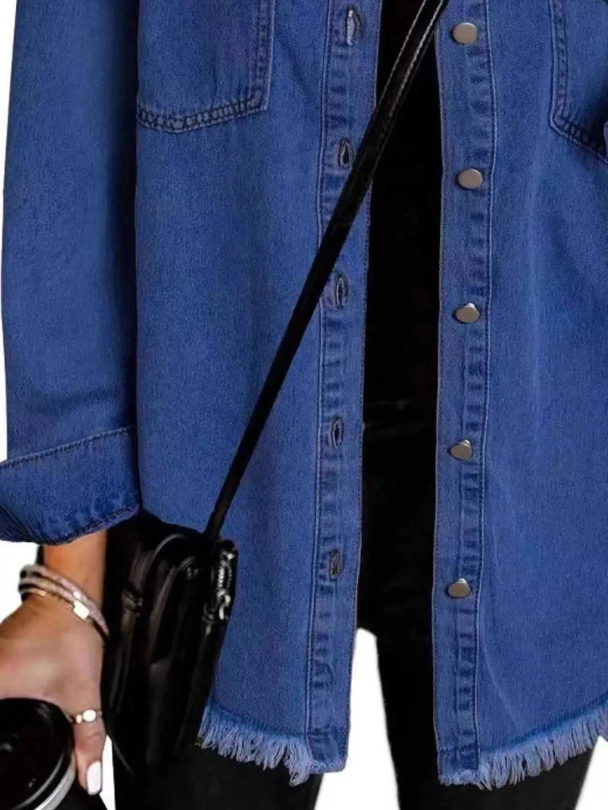 Frayed Hem Button Up Denim Jacket 101003454841681 50 Affordable Fashion Under $100 Jerry's Apparel 