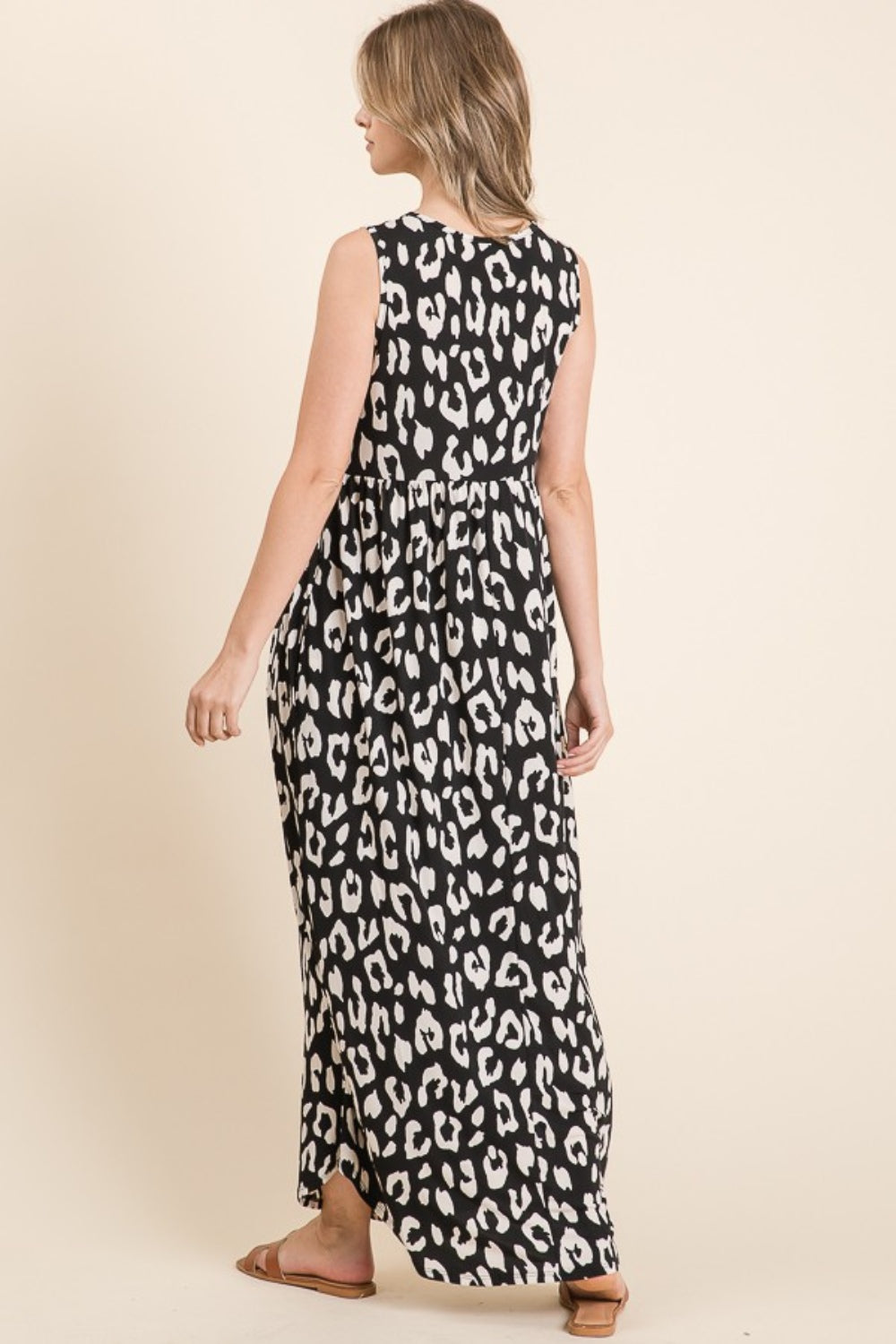 Leopard Maxi Dress with Pockets