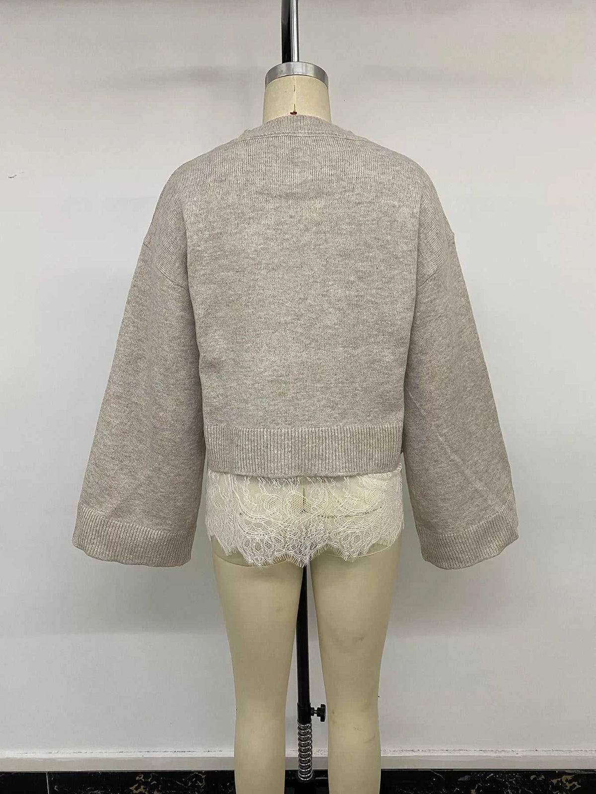 Layered Lace Hem Crew Neck Sweater 101002599371910 59 Affordable Fashion Under $100 Jerry's Apparel 