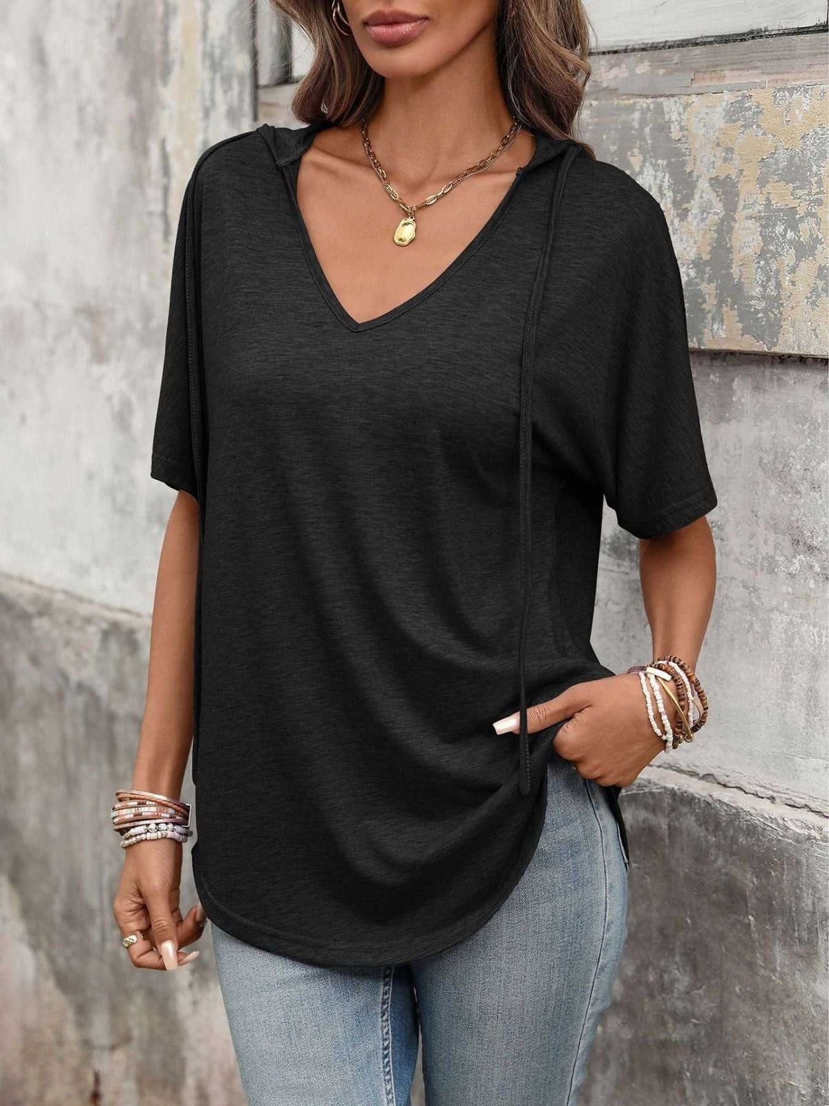 Casual Short Sleeve Hooded T-Shirt 100100788252140 27 Affordable Fashion Under $100 Jerry's Apparel 