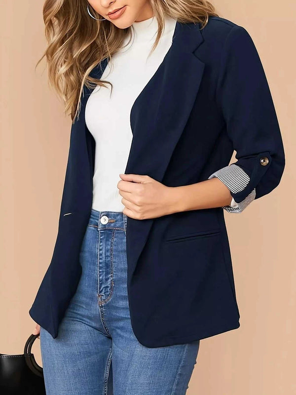 One Button Roll-Up Sleeve Blazer 100100199772709 51 Affordable Fashion Under $100 Jerry's Apparel 