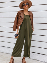 Sleeveless Wide Leg Casual Jumpsuit
