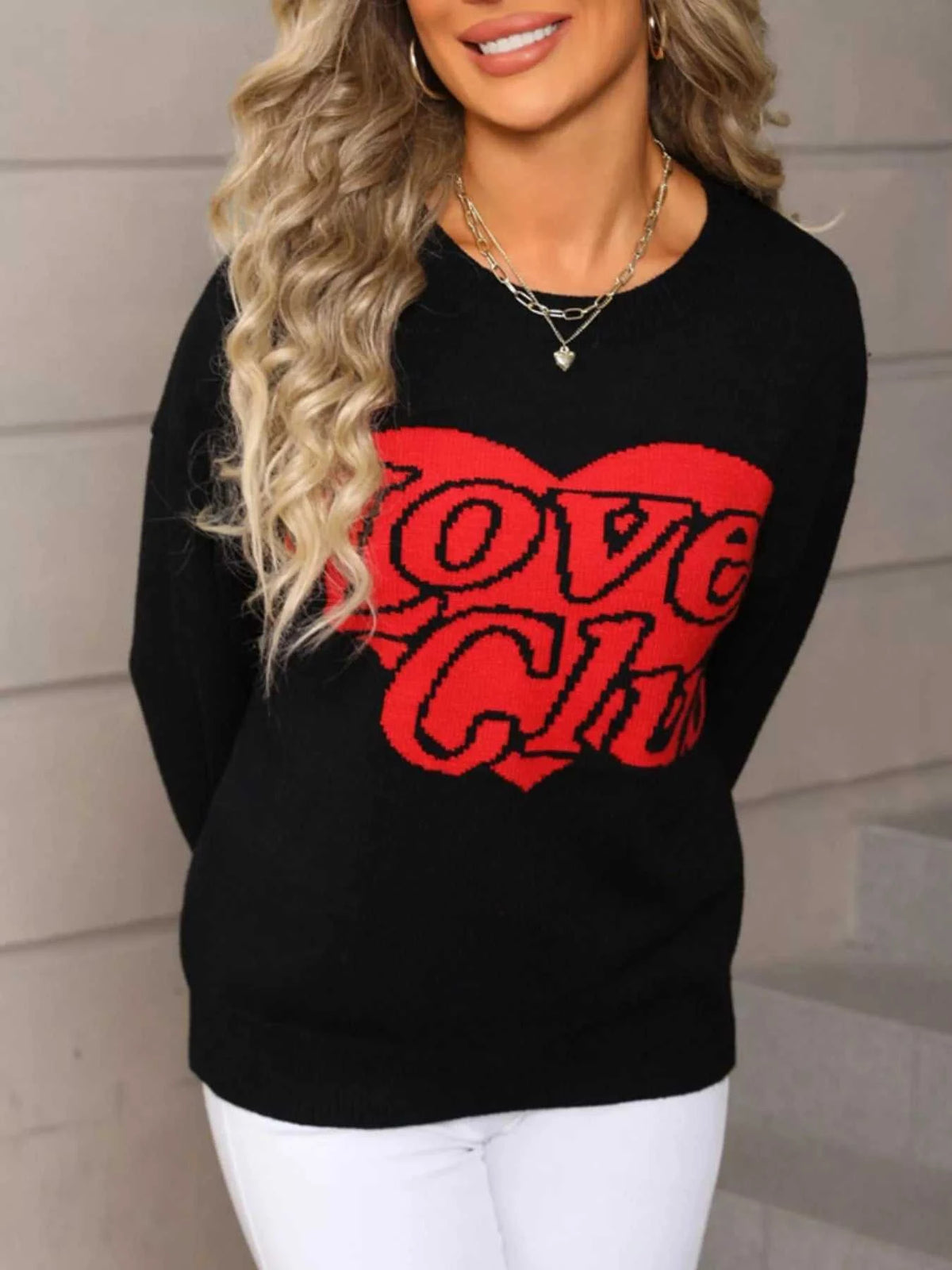 Valentine's Day Love Club Heart Graphic Sweater 100100473378432 48 Affordable Fashion Under $100 Jerry's Apparel 
