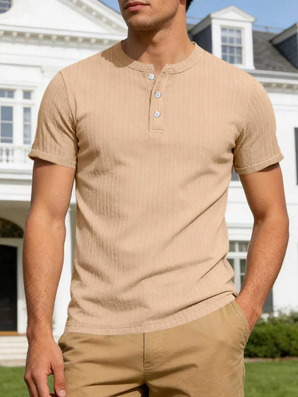 Men's Full Size Casual Ribbed Henley T-Shirt Plus Size 100400605279484 23 Affordable Fashion Under $100 Jerry's Apparel 