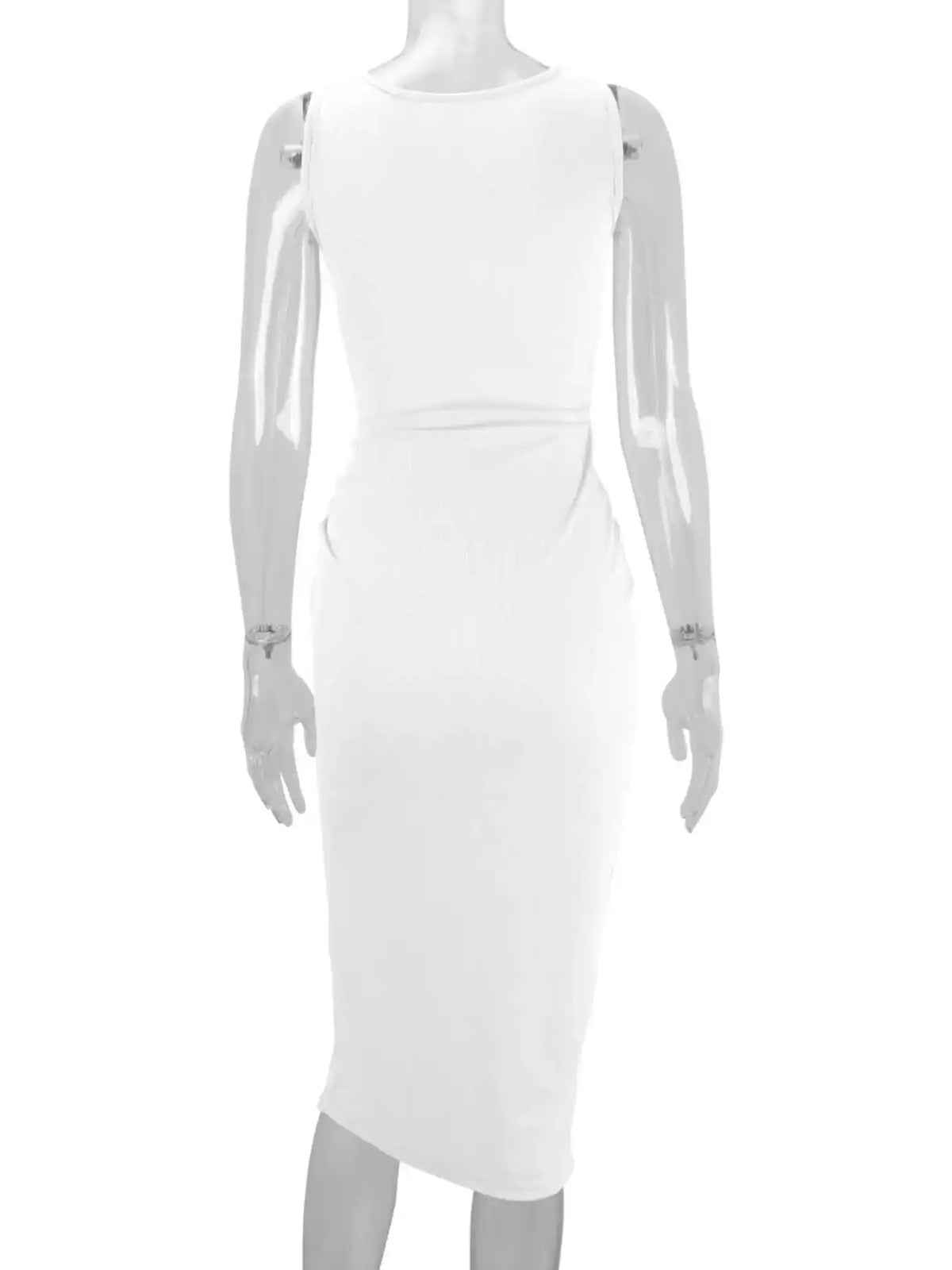 Sleeveless Cut-Out Ruched High-Slit Bodycon Dress 101001792800742 33 Gifts for Her Jerry's Apparel 