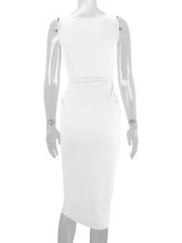 Sleeveless Cut-Out Ruched High-Slit Bodycon Dress 101001792800742 33 Gifts for Her Jerry's Apparel 