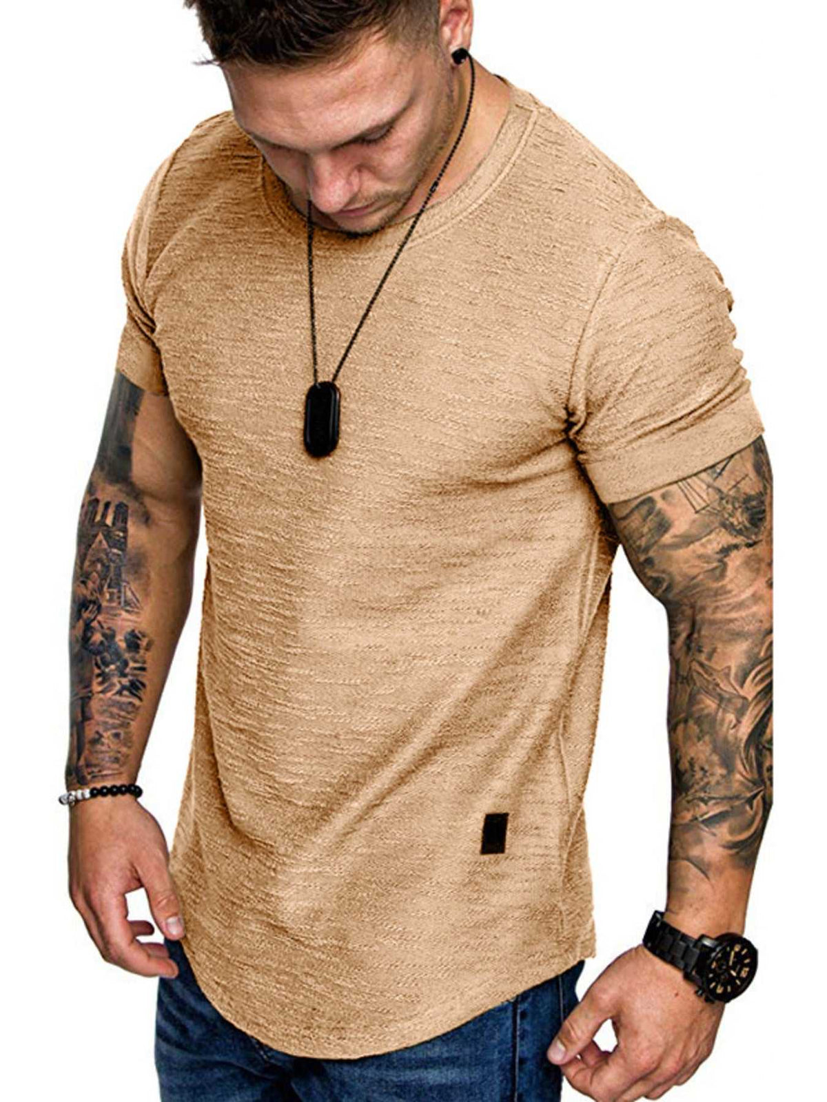 Men's Round Neck Slim Fit Casual T-Shirt 100400972198169 27 Affordable Fashion Under $100 Jerry's Apparel 