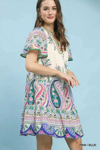 Umgee Paisley Flutter Sleeve Mini Dress 100100066471929 57 Gifts for Her Jerry's Apparel 