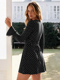 Polka Dot Long Sleeve Ruffle Hem Mini Dress 101001431407704 43 Gifts for Her Jerry's Apparel 