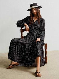 Polka Dot Long Sleeve Maxi Dress 100100228731995 49 Gifts for Her Jerry's Apparel 