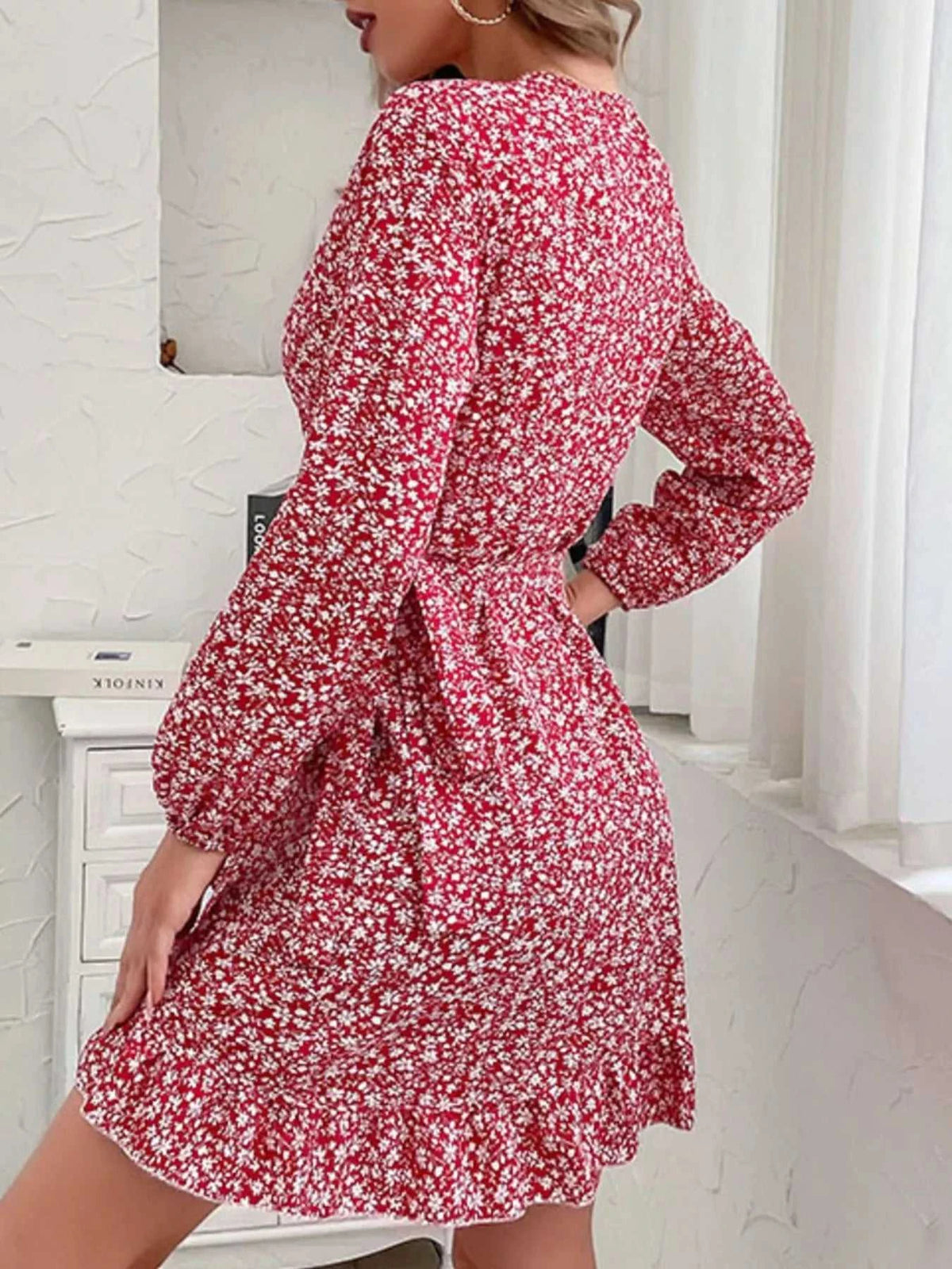 Floral Print Wrap Mini Dress 100100957505709 39 Gifts for Her Jerry's Apparel 