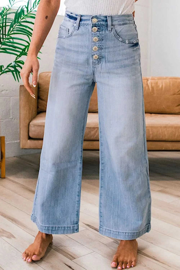 Wide Leg Button Fly Jeans 100100133301635 74 Seasonal Fashion Collections Jerry's Apparel 