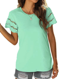 Round Neck Short Sleeve Casual T-Shirt