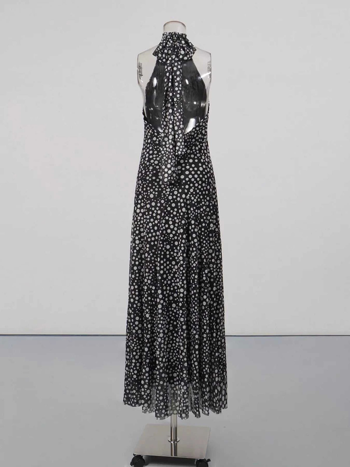 Halter Neck Polka Dot Maxi Dress 100100990656579 68 Affordable Fashion Under $100 Jerry's Apparel 
