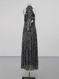 Halter Neck Polka Dot Maxi Dress 100100990656579 68 Affordable Fashion Under $100 Jerry's Apparel 