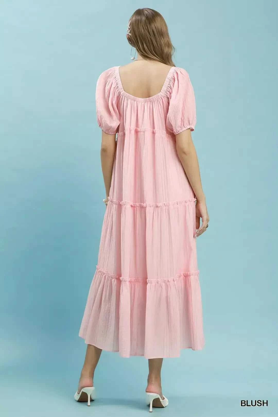 Umgee Textured Tiered Midi Dress 100100517281128 60 Affordable Fashion Under $100 Jerry's Apparel 