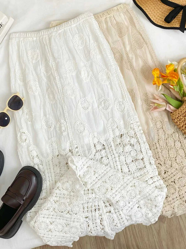 Lace Elastic Waist Midi Skirt 100100015303540 44 Affordable Fashion Under $100 Jerry's Apparel 