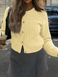 Cable Knit Button-Up Cardigan 100100747145212 57 Affordable Fashion Under $100 Jerry's Apparel 