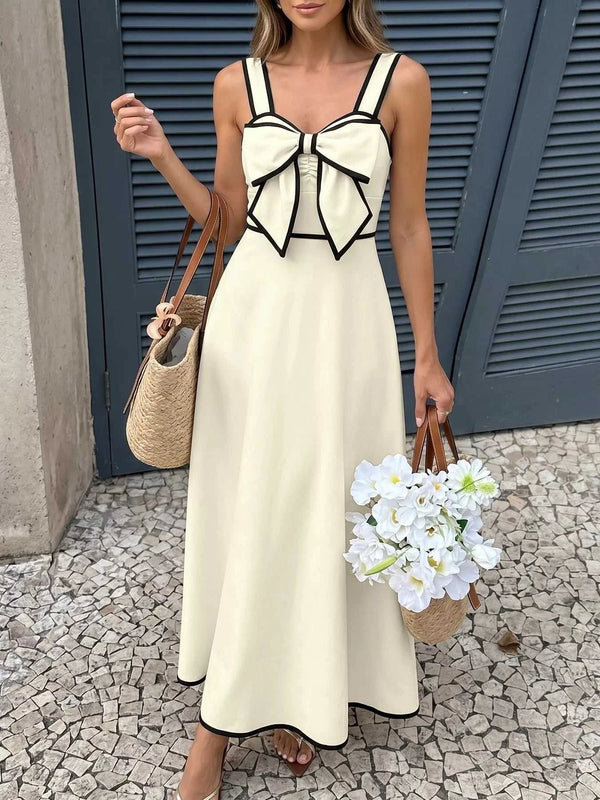 Bowknot Trim A-Line Midi Dress 100100205977372 45 Affordable Fashion Under $100 Jerry's Apparel 