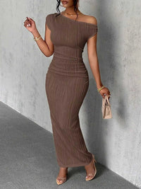One-Shoulder Textured Maxi Dress 100100149360096 25 Seasonal Fashion Collections Jerry's Apparel 