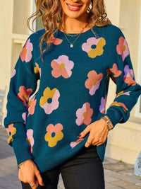 Floral Crew Neck Long Sleeve Sweater 100100152678985 50 Affordable Fashion Under $100 Jerry's Apparel 
