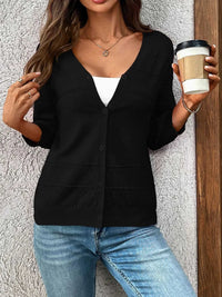 Textured Button-Front Cardigan with 3/4 Sleeves 100100719661755 37 Affordable Fashion Under $100 Jerry's Apparel 