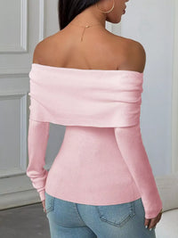 Elegant Off-Shoulder Slim-Fit Ribbed Knit Top 101001068024834 61 Affordable Fashion Under $100 Jerry's Apparel 
