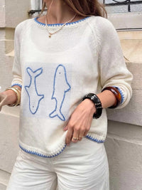 Fish Contrast Trim Knit Top 100100062045673 44 Affordable Fashion Under $100 Jerry's Apparel 
