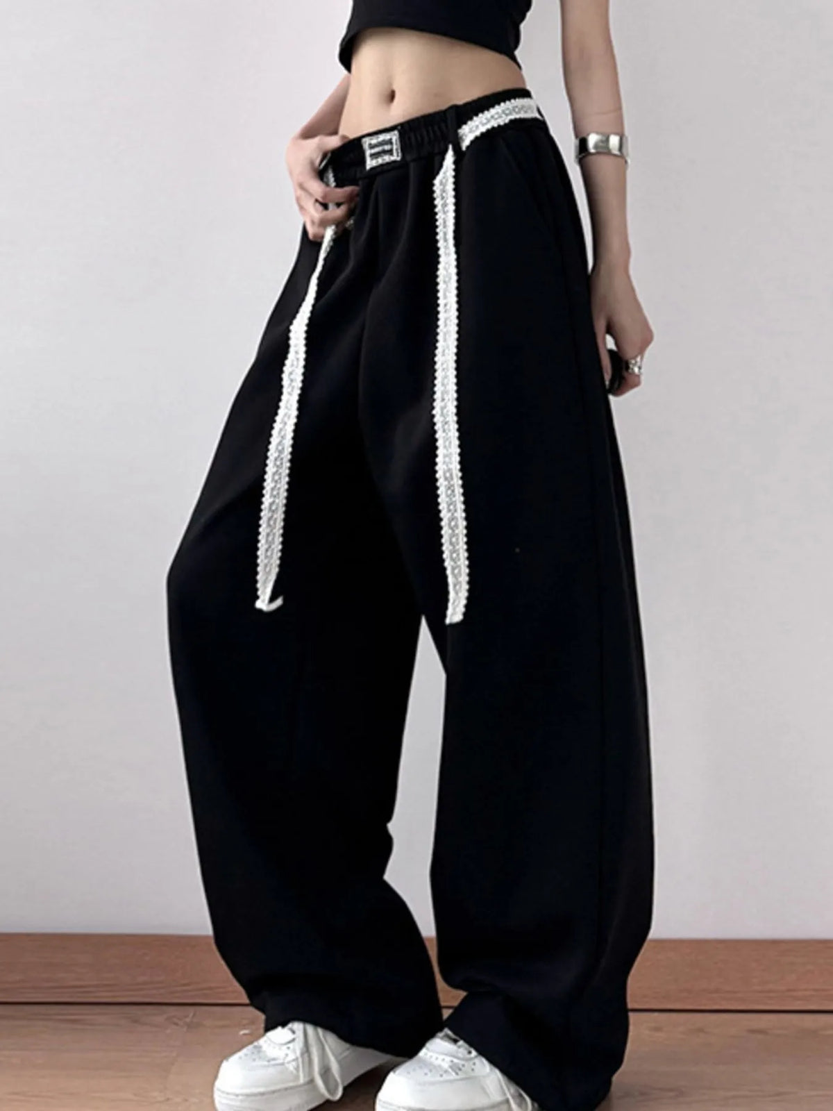 Elastic Waist Wide Leg Pants