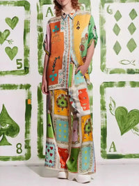 Printed Half Sleeve Shirt and Pants Set