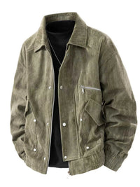 Men's Plus Size Casual Corduroy Snap-Down Jacket 100400200786678 79 Affordable Fashion Under $100 Jerry's Apparel 