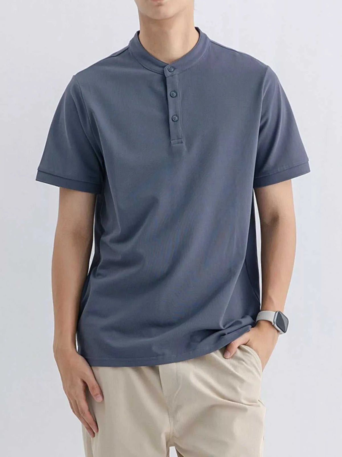 Men's Plus Size Button Detail Short Sleeve T-Shirt 100400919335445 45 Affordable Fashion Under $100 Jerry's Apparel 