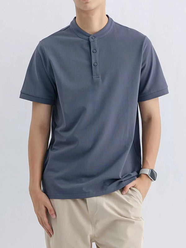 Men's Plus Size Button Detail Short Sleeve T-Shirt 100400919335445 45 Affordable Fashion Under $100 Jerry's Apparel 
