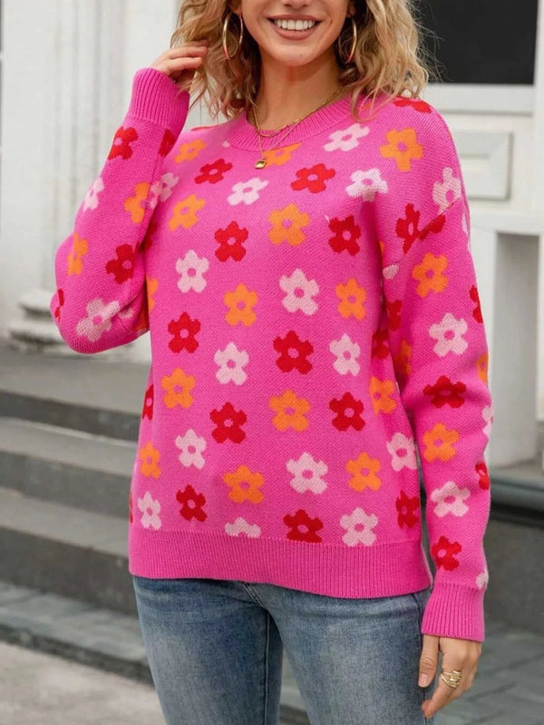 Floral Crew Neck Sweater 100100205302483 49 Gifts for Her Jerry's Apparel 