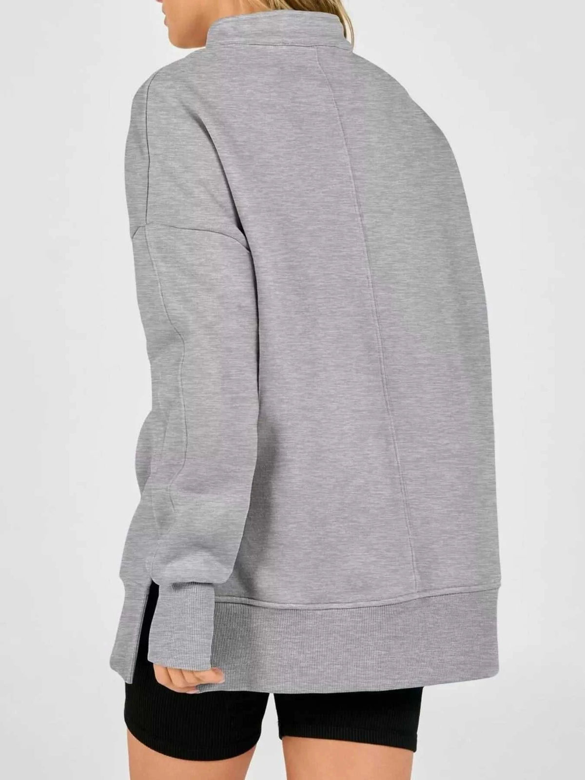Quarter-Zip Dropped Shoulder Sweatshirt 101001101551160 56 Affordable Fashion Under $100 Jerry's Apparel 