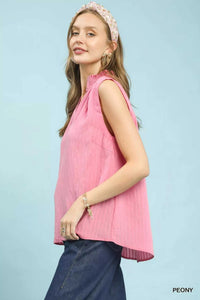 Umgee Sleeveless Textured Notch Neck Top 100100864761200 47 Affordable Fashion Under $100 Jerry's Apparel 